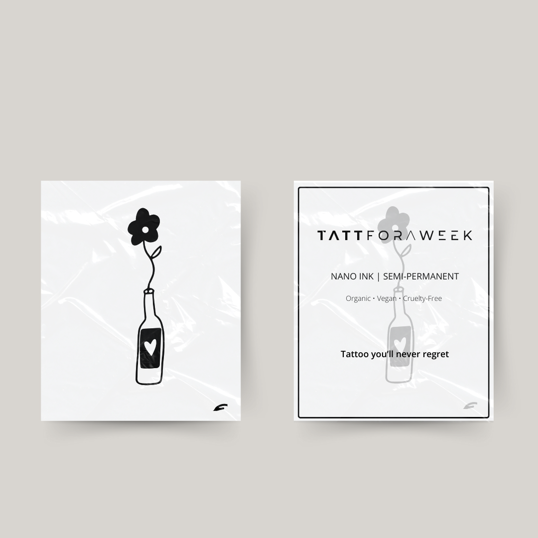 Tijdelijke tattoo bloem in vaas