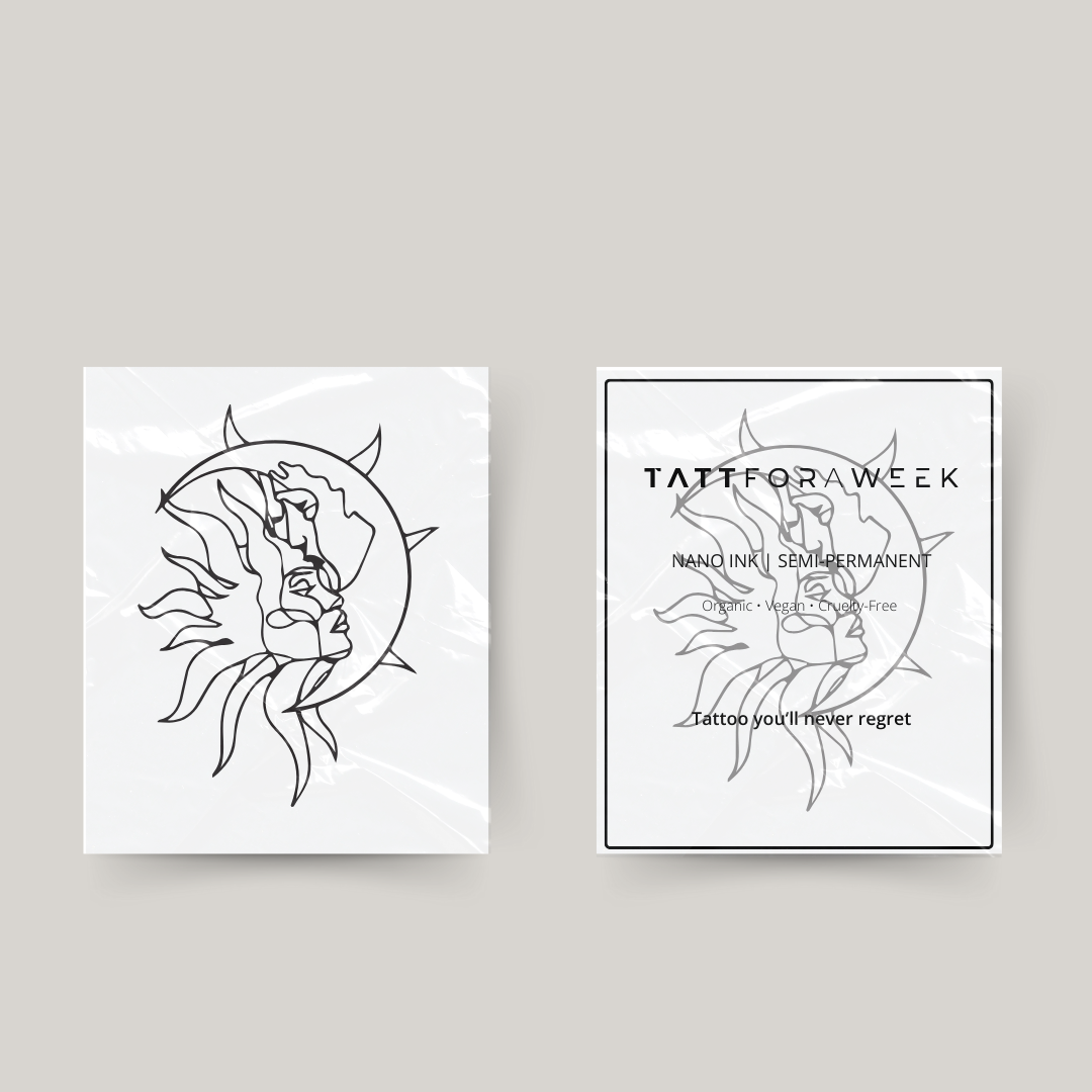 Tatuaggio temporaneo uomo, sole e luna