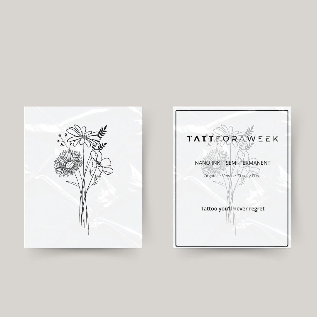 Fiori di campo tatuaggio temporaneo