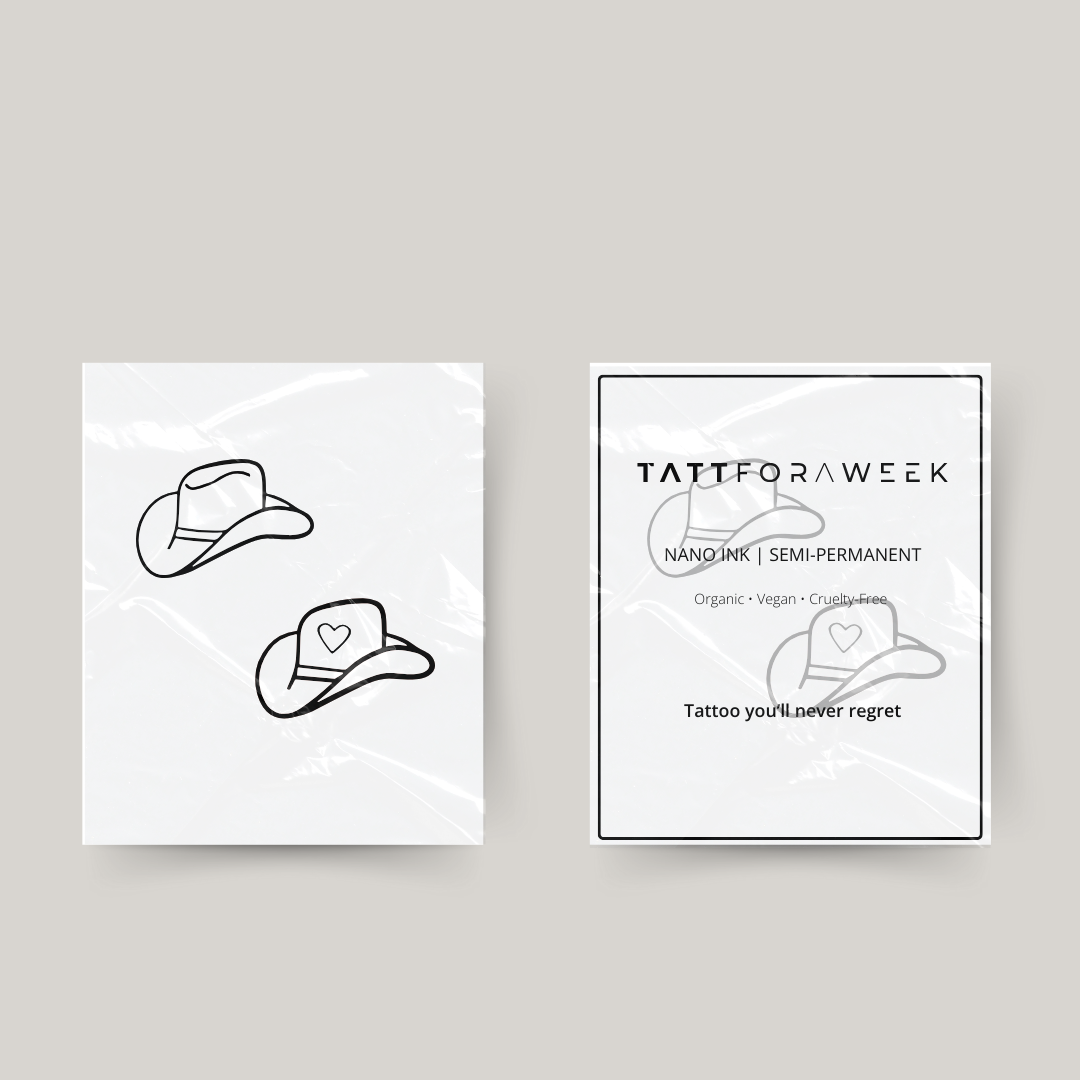 Tatuaggio temporaneo a tema cappelli da cowboy