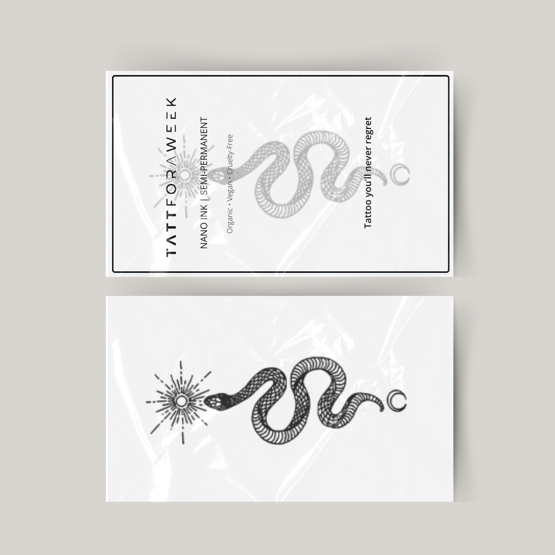 Serpente, sole e luna del tatuaggio temporaneo