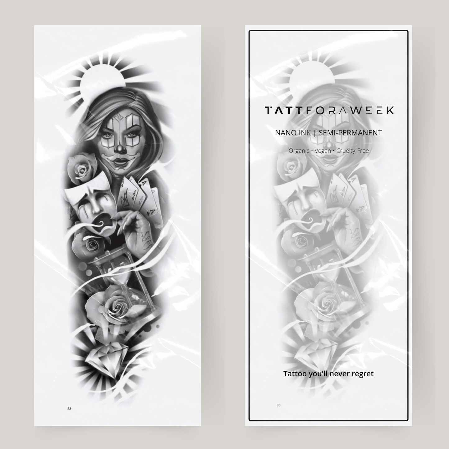 Gioco d'azzardo con maniche di tatuaggi finti