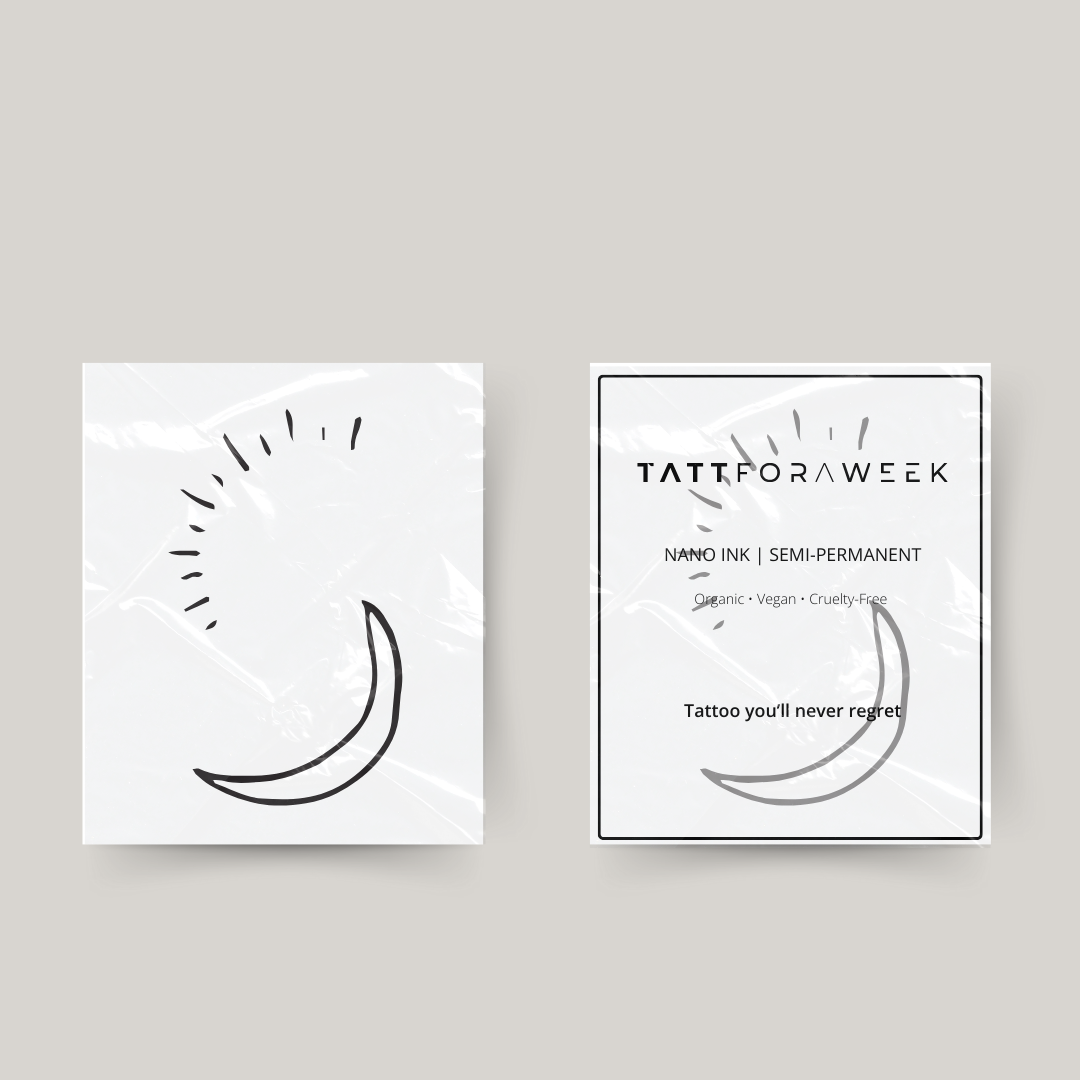 Tijdelijke tattoo maan en zonnestralen