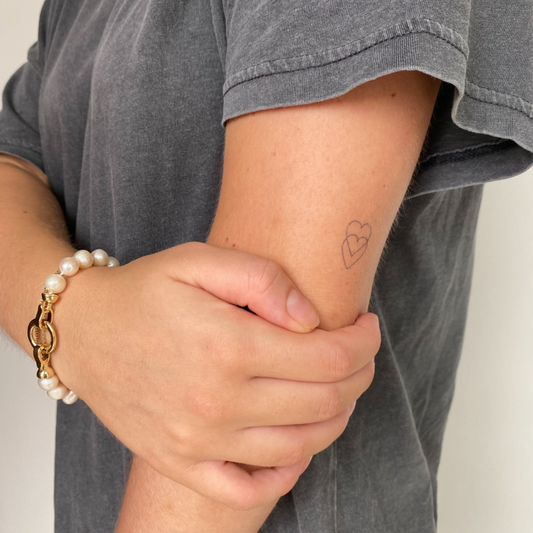 Doppio cuore tatuaggio temporaneo
