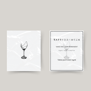 Tatuaggio temporaneo bicchiere di vino rotto