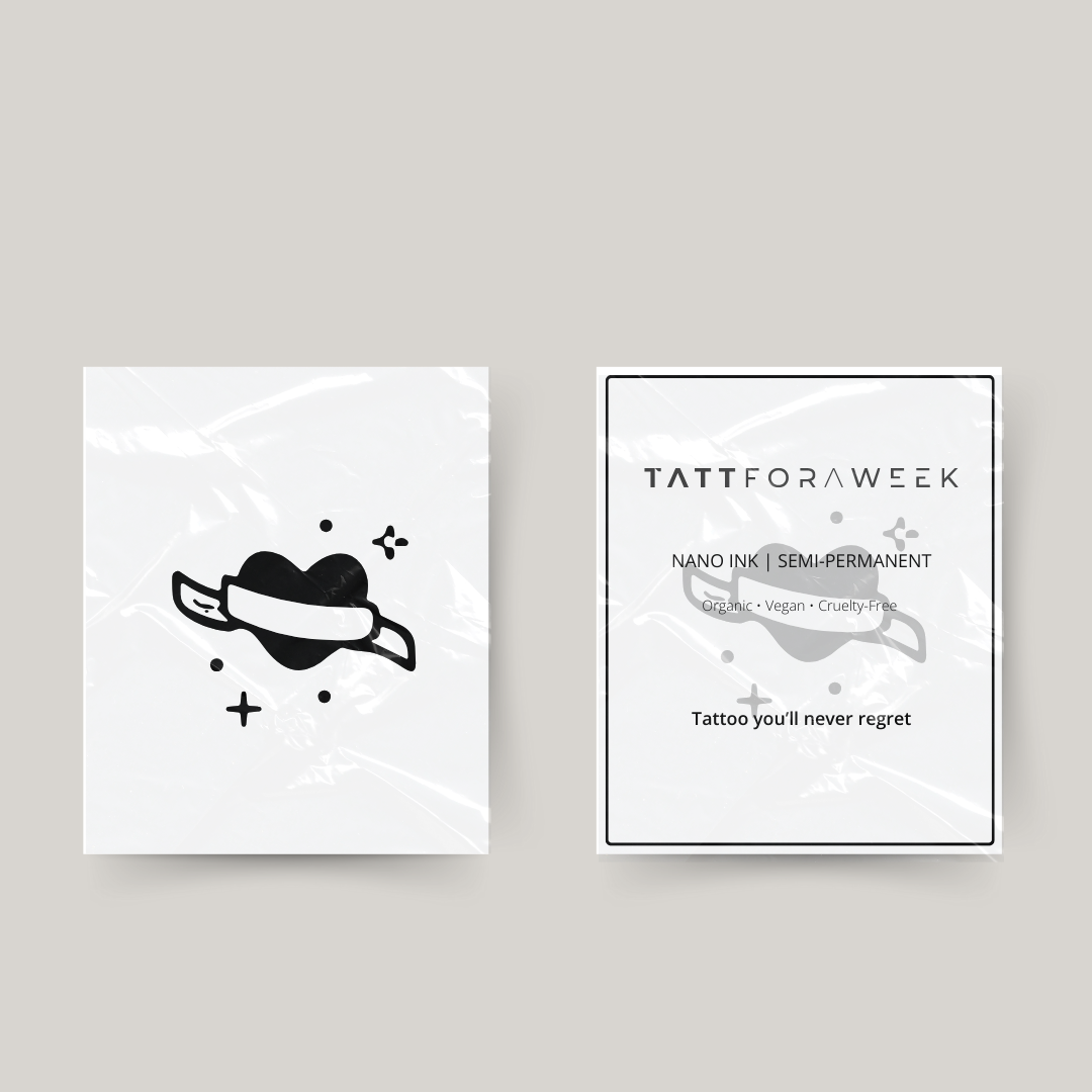 Tijdelijke tattoo hart met strik en sterren