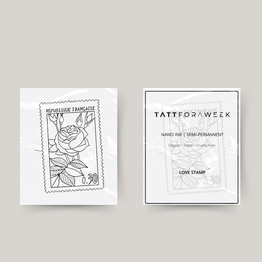 Tijdelijke tattoo postzegel roos