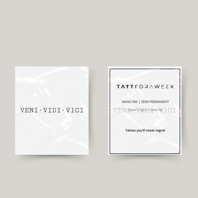 Tatuaggio temporaneo veni vidi vici