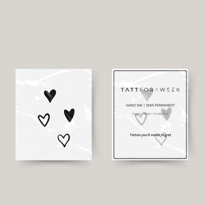 Tatuaggio temporaneo cuori bianco e nero