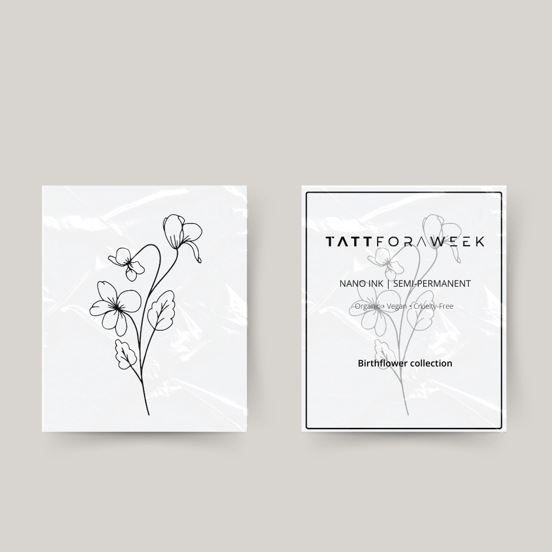Tatuaggio temporaneo fiore di nascita febbraio