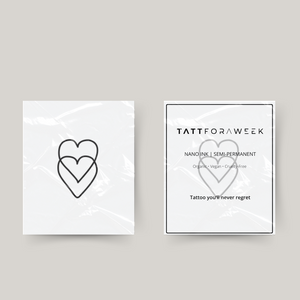 Doppio cuore tatuaggio temporaneo