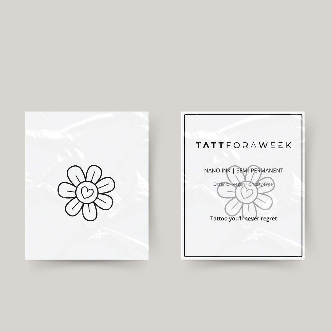 Tatuaggio temporaneo margherita cuore