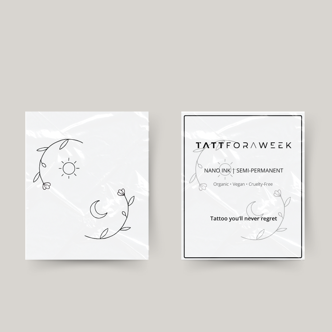 Tatuaggi temporanei abbinati fiori, sole e luna