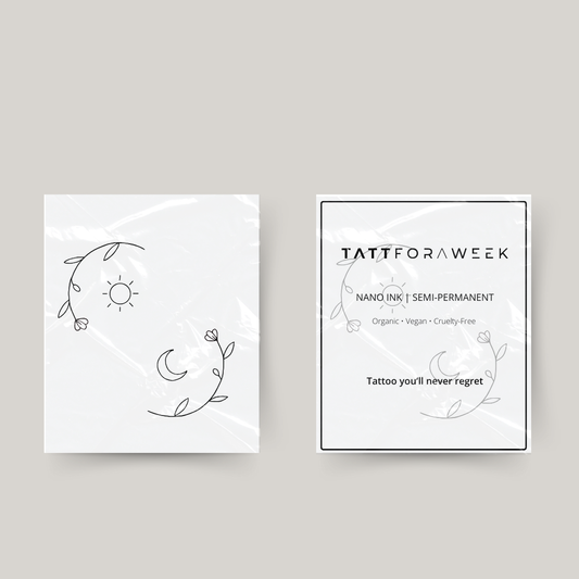Tatuaggi temporanei abbinati fiori, sole e luna