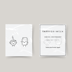 Tatuaggio temporaneo abbinato caffè e latte