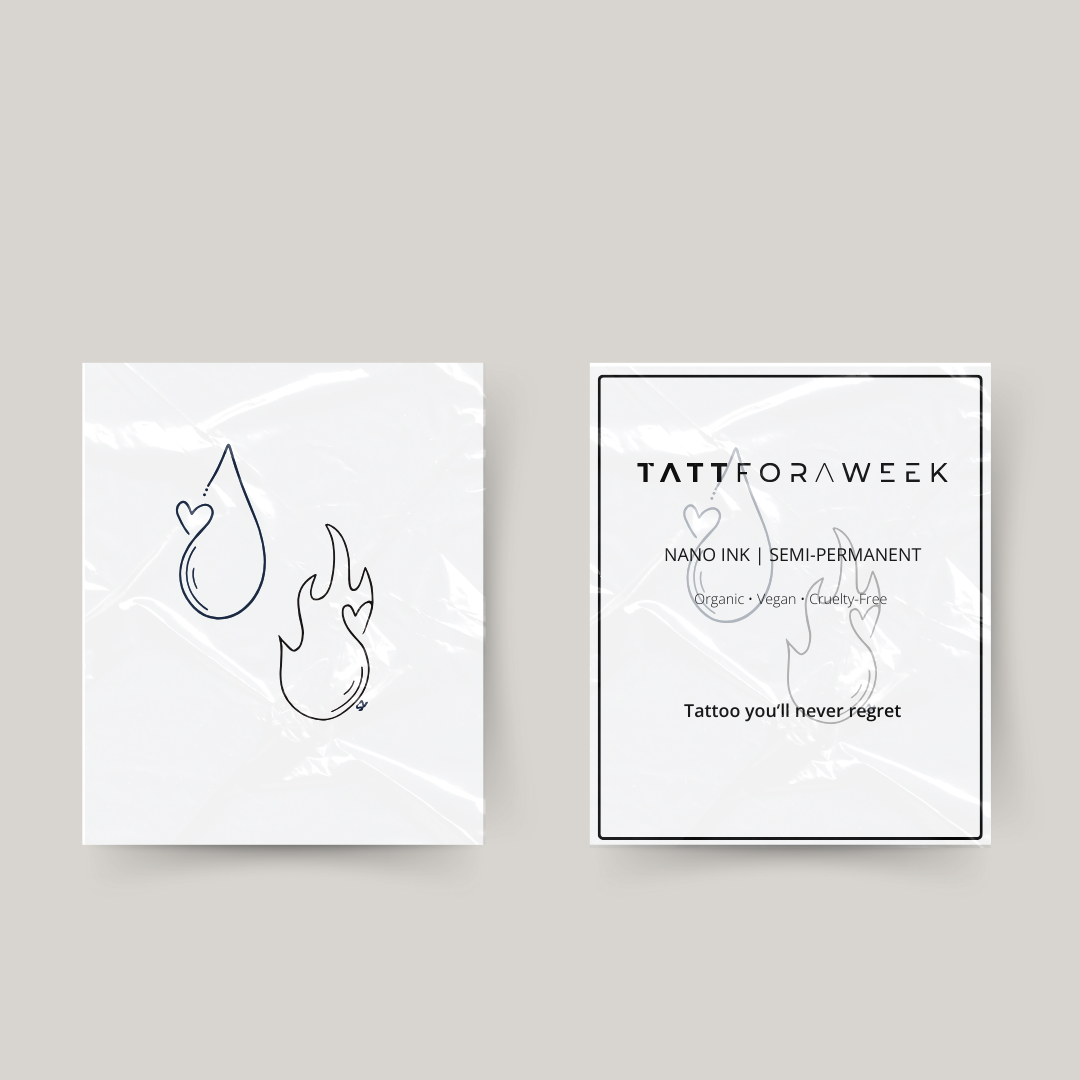 Tatuaggio temporaneo abbinato acqua & fuoco