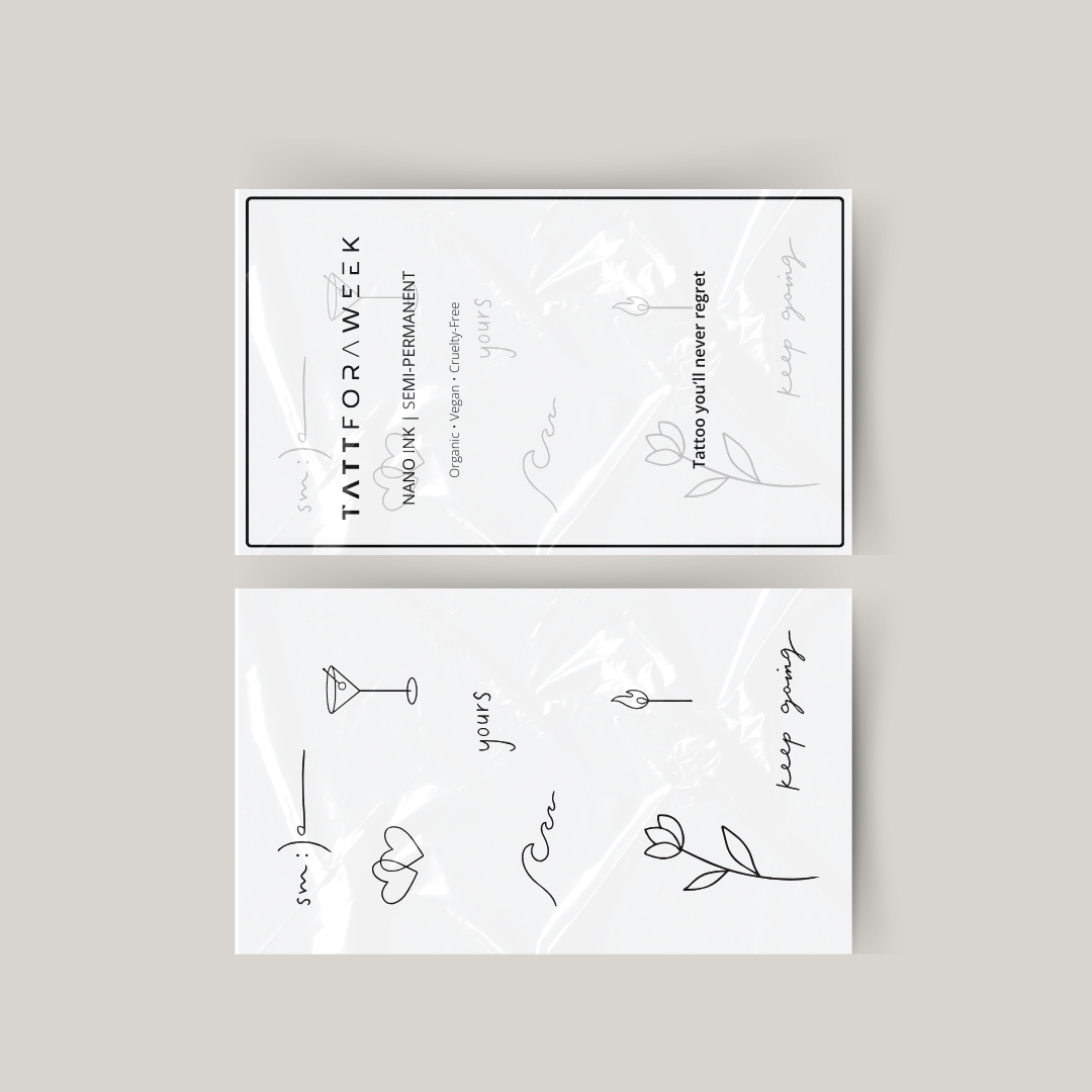 Pacchetto tatuaggi temporanei continua così