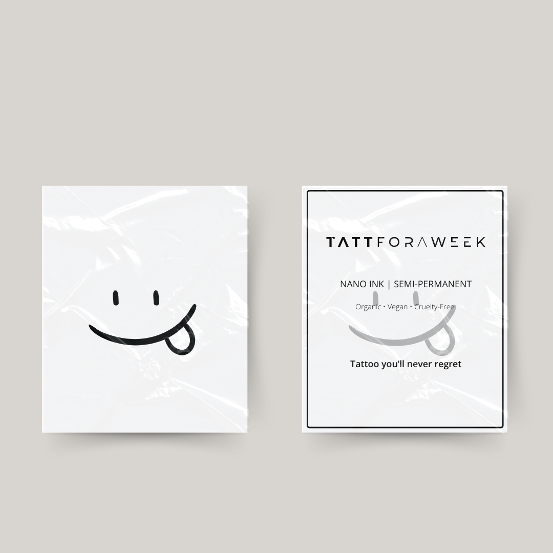 Tatuaggio temporaneo smiley con lingua