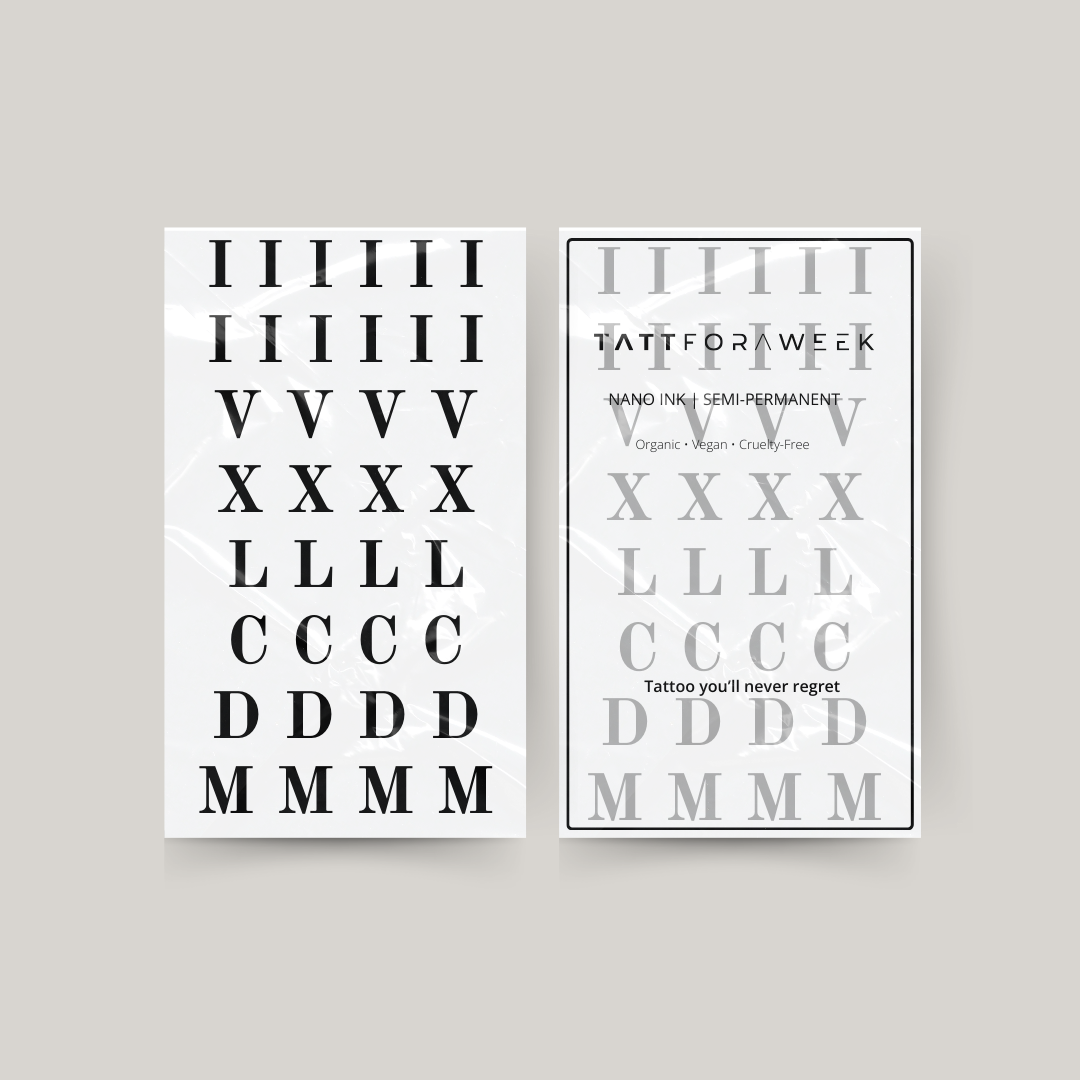 Tatuaggio temporaneo numeri romani