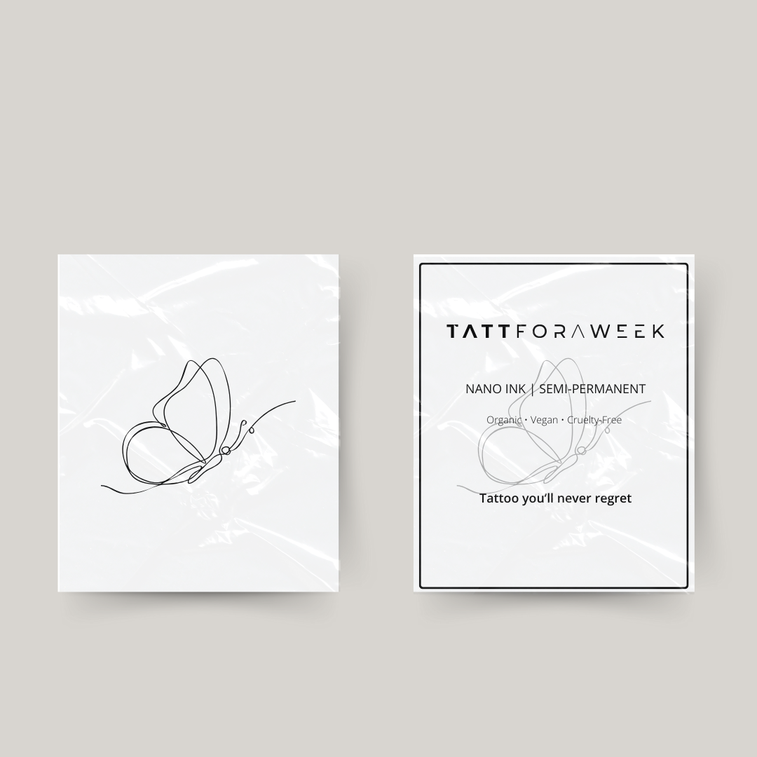 Fineline del tatuaggio temporaneo della farfalla