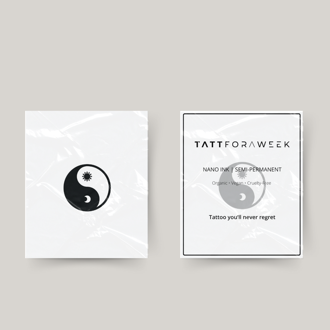Tatuaggio temporaneo yin e yang sole e luna