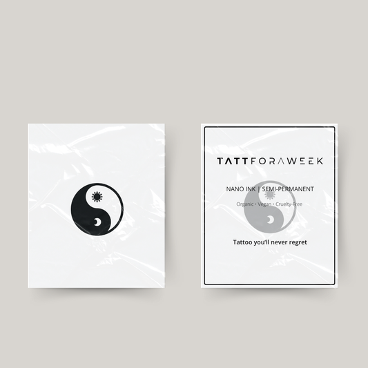 Tatuaggio temporaneo yin e yang sole e luna