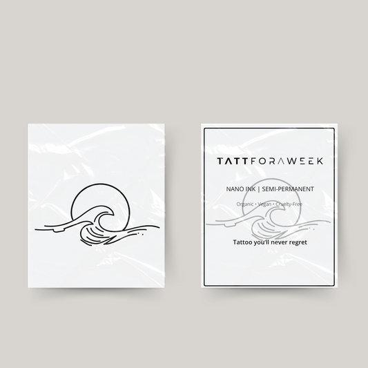 Tatuaggio temporaneo mare, sole e onde