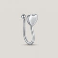 Nep neuspiercing clip hartje zilver