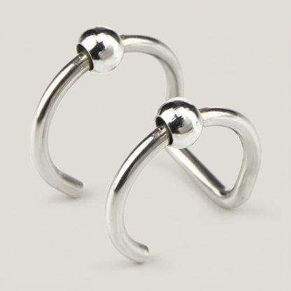Nep lippiercing dubbel zilver