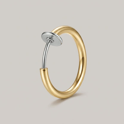 Nep piercing ring glad goud