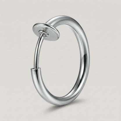 Nep piercing ring glad zilver