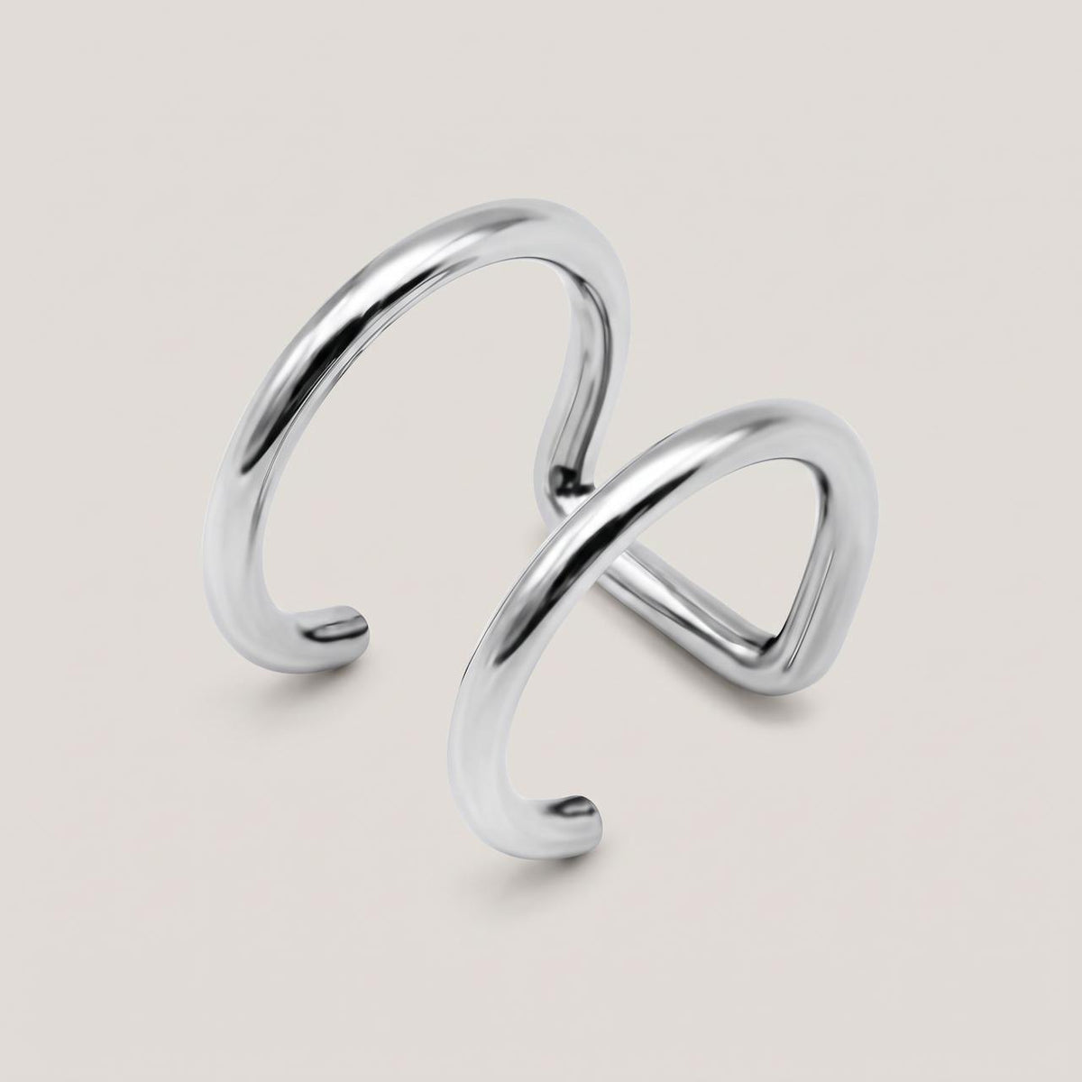 Ear cuff dubbel zilver