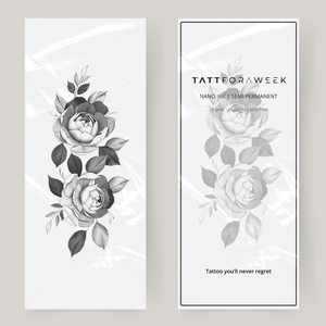 Grandi rose in fiore tatuaggio finto