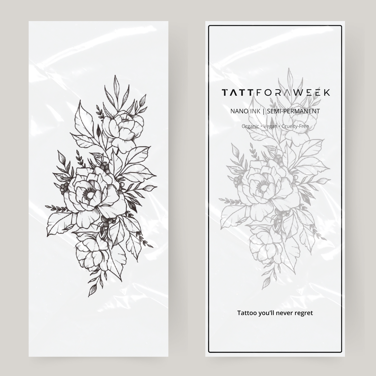 Grande cespuglio di rose tatuaggio finto