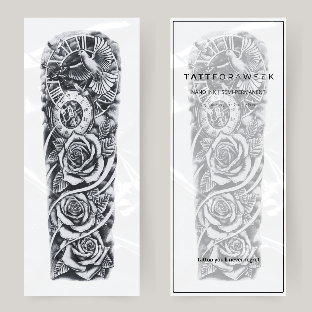 Piccione con manica tatuaggio finto