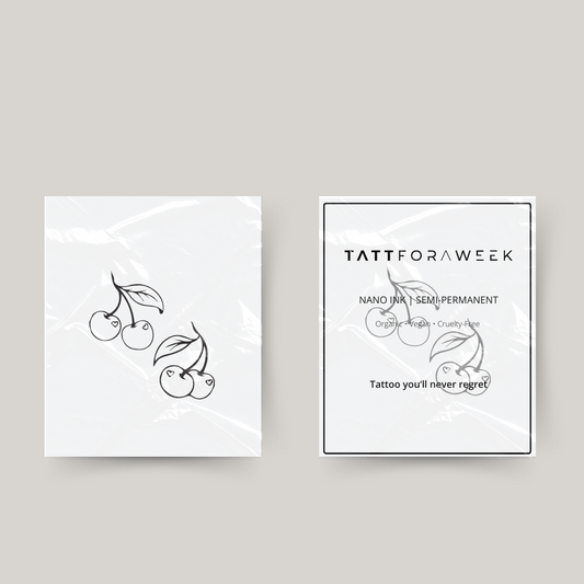 Tijdelijke tattoo kersen met hartjes