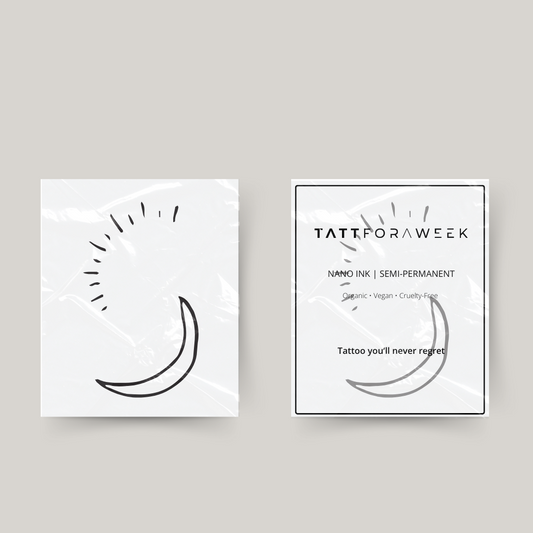 Tijdelijke tattoo maan en zonnestralen